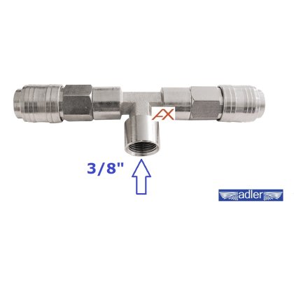 Pneumatický rozdeľovač typu T 3/8" vnútorný závit ADLER