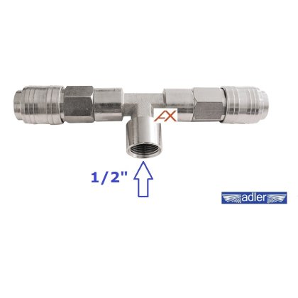 Pneumatický rozdeľovač typu T 1/2" vnútorný závit ADLER