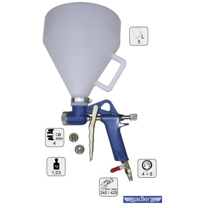 Pneumatická pištoľ s nádobkou 5 l na omietky a farby ADLER