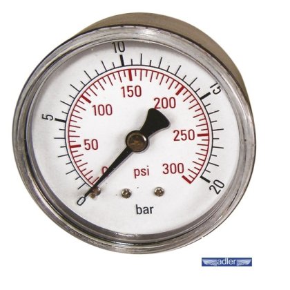 Manometer 0-20 bar 63 mm zadný vstup 1/4"