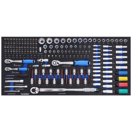 Penová vložka s náradím - račne, nadstavce 1/4", 3/8", 1/2"  172 ks XXL TAGRED