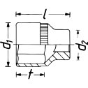 Nadstavec 3/8" 12-hranný  9 mm, L 54 mm  HAZET