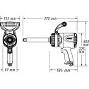 Pneumatický rázový uťahovák TWIN TURBO 3/4" 3800 Nm s predĺženým vretenom 186 mm  HAZET