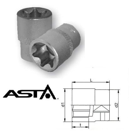 Nadstavec TORX E4 28mm 3/8" CrV ASTA