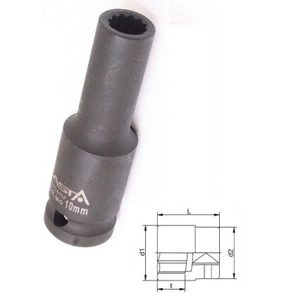 Nadstavec 1/2" 12-hranný rázový 10mm CrMo L78mm ASTA