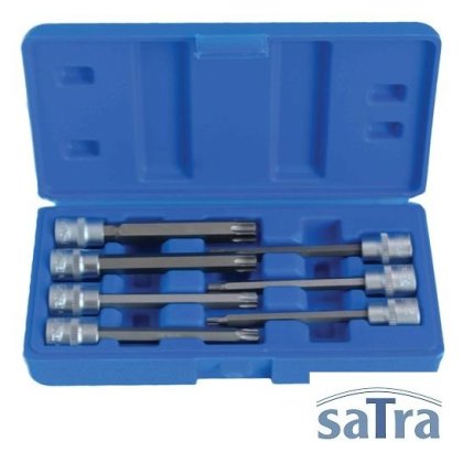 Nadstavce  TORX T  3/8" - predĺžené - sada 7 ks SATRA