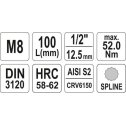 Nadstavec 1/2" XZN  M8 L100mm  YATO