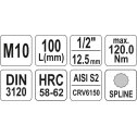 Nadstavec 1/2" XZN  M10 L100mm  YATO