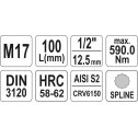 Nadstavec 1/2" XZN M17 L100mm  YATO