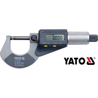 Mikrometer digitálny LCD  0 - 25 mm   YATO